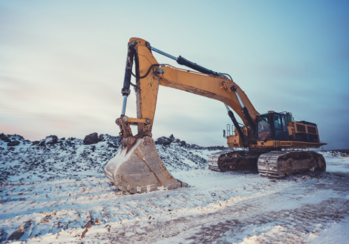Excavator in Snow